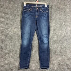 7 For All Mankind Jeans Womens 26 Blue Denim Ankle Gwenevere Skinny 30x27 Mid